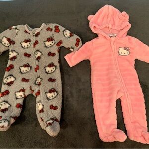Hello Kitty Pink and Gray Kids Footie Set